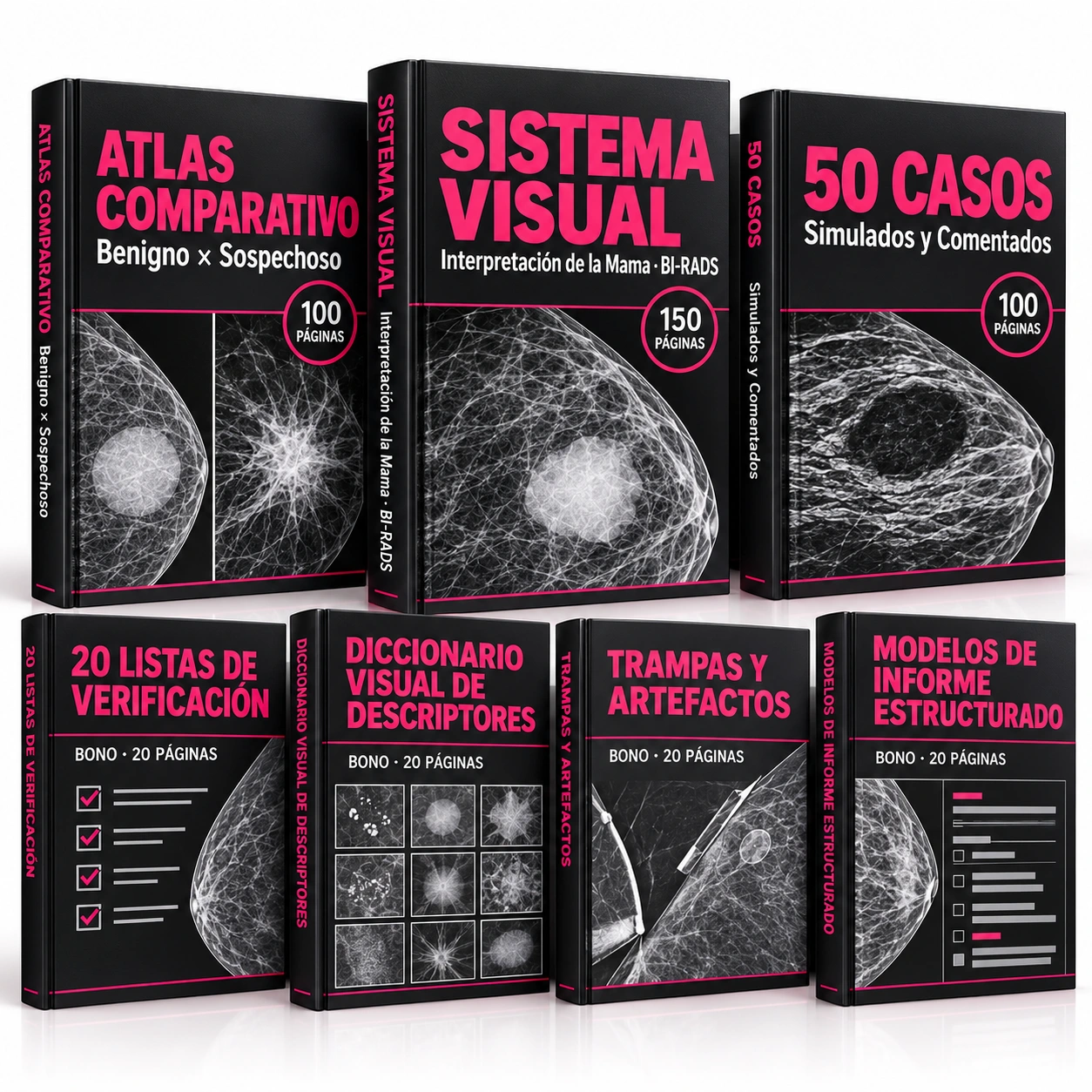 Mama Visual BI-RADS: Sistema Visual, Atlas Comparativo, 50 Casos Simulados y cuatro bonos de la biblioteca completa